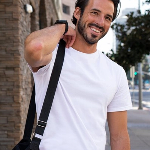 man with white t-shirt